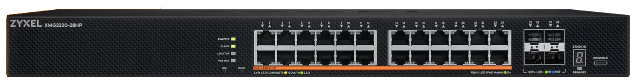 Zyxel XMG2230-28HP 24 Port 2.5G Multi-Gigabit PoE++ L3 Access Switch (4x 10G SFP+)